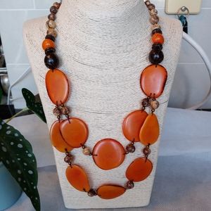 Organic Tagua Nut Acai seeds necklace, boutique, handmade in Ecuador